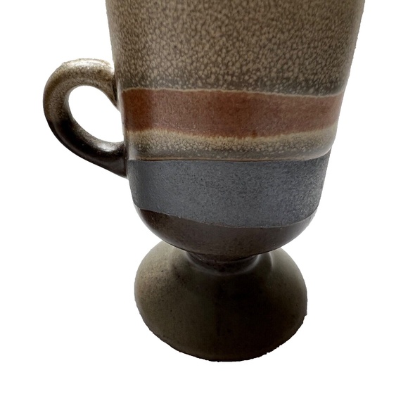 Otagiri Japan Mugs 2 Stoneware Tall Footed Irish Coffee Handcrafted Glazed Wave - Picture 5 of 8